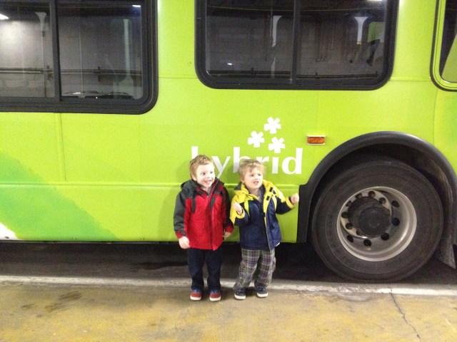Calvin and Max at the Metro bus garage.
